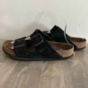 Birkenstock Suede two strap sandals, Black